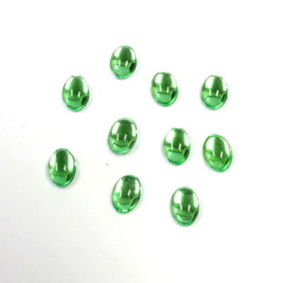 Plastic Flat Back Foiled Cabochon - Oval 06x4MM PERIDOT