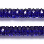 Czech Glass Fire Polished Bead - Rondelle 10x4MM COBALT