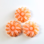 Plastic No-Hole Flower - 2 Layer 19MM ORANGE WASH