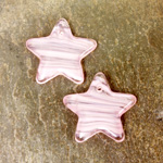 German Pressed Glass Pendant - Smooth Star 15MM ROSE QUARTZ