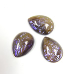 Glass Medium Dome Lampwork Cabochon - Pear 18x13MM OPAL TANZANITE (04792)