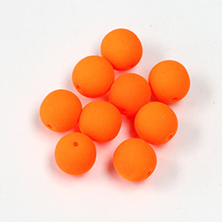 Glass Coated Bead - Round 08MM NEON ORANGE