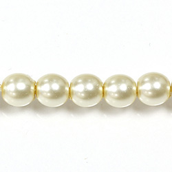 Czech Glass Pearl Bead - Round 06MM CREME 70440
