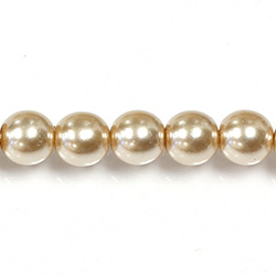 Czech Glass Pearl Bead - Round 06MM LT PEACH