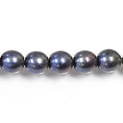 Czech Glass Pearl Bead - Round 10MM MATTE BLACK TAHITI PEARL