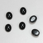 Plastic Flat Back Opaque Cabochon - Oval 10x8MM JET