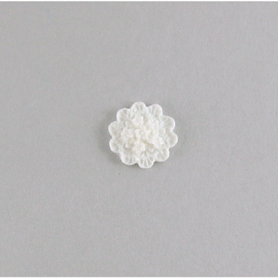 Plastic Carved Flower - Cluster 11MM WHITE