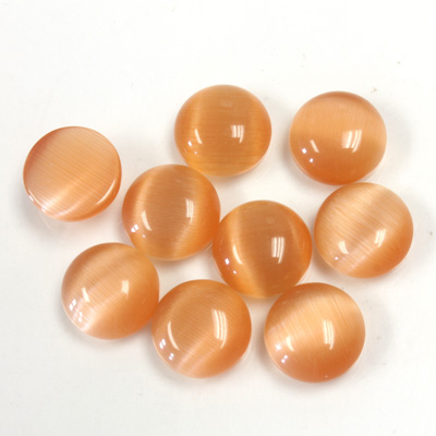 Fiber-Optic Cabochon - Round 09MM CAT'S EYE COPPER