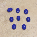 Glass Medium Dome Opaque Cabochon - Oval 07x5MM LAPIS BLUE