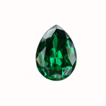 Glass Point Back Foiled Tin Table Cut (TTC) Stone - Pear 18x13MM EMERALD