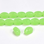 Czech Pressed Glass Bead - Smooth Twisted Oval 09x7MM OPAL CITRINE