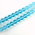 Czech Pressed Glass Bead - Smooth Round 06MM AQUA