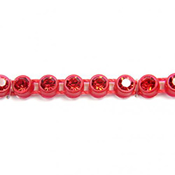 Plastic Rhinestone Banding 1 Row PP26 (SS13) LT SIAM-FLAME