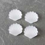 Glass Cabochon - Shell 14MM MATTE Crystal Foiled