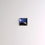 Glass Flat Back Foiled Rauten Rose - Square  06x6MM BERMUDA BLUE Coated