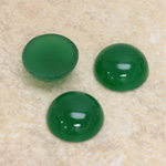 Glass Medium Dome Cabochon - Round 15MM CHRYSOPHRASE