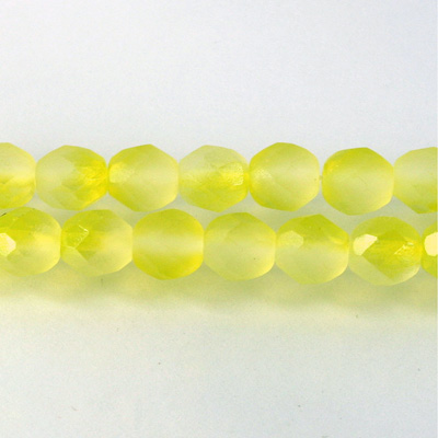 Czech Glass Fire Polish Bead - Round 08MM YELLOW 93980