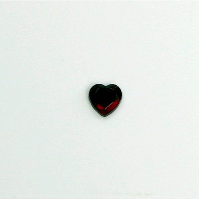 Glass Flat Back Rose Cut Fancy Foiled Stone  - Heart 06MM GARNET