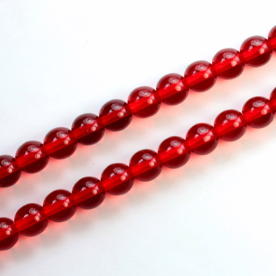 Czech Pressed Glass Bead - Smooth Round 06MM RUBY