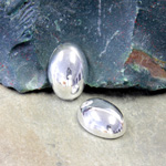 Plastic Flat Back Metalized Cabochon - Oval 18x13MM SILVER