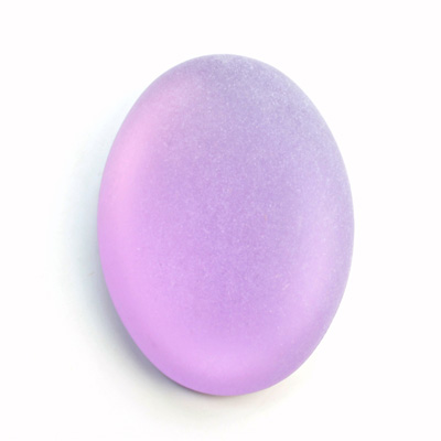 Plastic Flat Back Foiled Cabochon - Oval 40x30MM MATTE LIGHT AMETHYST