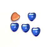 Glass Medium Dome Foiled Cabochon - Heart 10x9MM SAPPHIRE