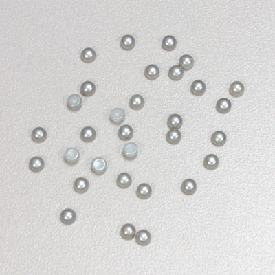 Glass Medium Dome Cabochon Pearl Spray Finish - Round 03MM LIGHT GREY