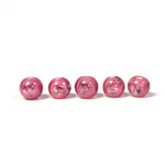 Czech Glass Lampwork Bead - Smooth Round 06MM Flower PINK ON ROSE (70016)