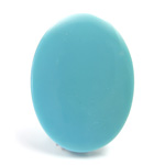German Glass Low Dome Buff Top Cabochon - Oval 40x30MM TURQUOISE