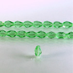 Czech Glass Fire Polish Bead - Pear 07x5MM PERIDOT