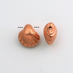 Metalized Plastic Engraved Bead - Shell 13x12MM COPPER