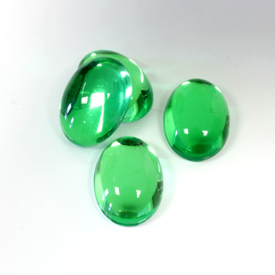 Plastic Flat Back Foiled Cabochon - Oval 14x10MM PERIDOT