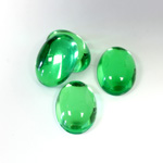 Plastic Flat Back Foiled Cabochon - Oval 14x10MM PERIDOT