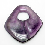 Plastic Pendant - Mixed Color Smooth Fancy 55x53MM LIGHT AMETHYST SILK