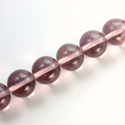 Czech Pressed Glass Bead - Smooth Round 12MM LT AMETHYST