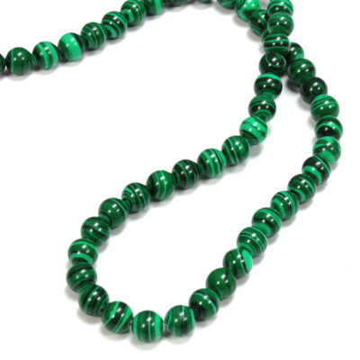 Imitation Gemstone Bead - Smooth Round 06MM IMITATION MALACHITE