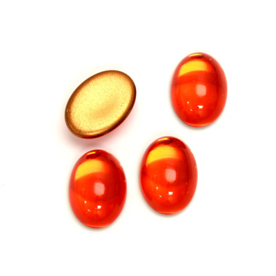 Glass Medium Dome Foiled Cabochon - Oval 14x10MM HYACINTH