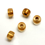 Plastic Bead - Bronze Lined Veggie Color Smooth Pony 06x9MM MATTE TOPAZ