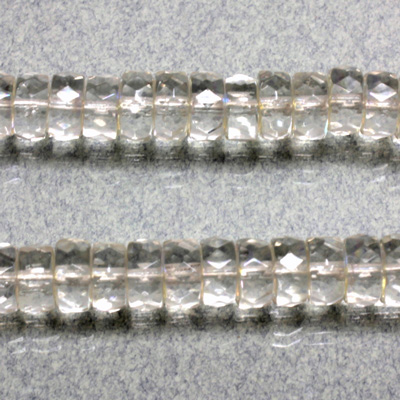 Czech Glass Fire Polished Bead - Rondelle 08x4MM CRYSTAL AB