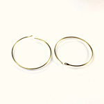 Brass Earwire Hoop 1.25 inch RAW BRASS