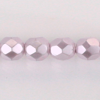 Czech Glass Pearl Faceted Fire Polish Bead - Round 08MM LAVENDER 70427