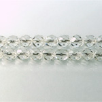 Czech Glass Fire Polish Bead - Round 06MM CRYSTAL SILVER LINE