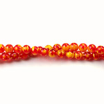 Glass Millefiori Bead - Round 04MM YELLOW RED (33)