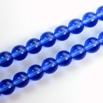 Czech Pressed Glass Bead - Smooth Round 08MM SAPPHIRE