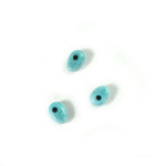 Plastic  Bead - Mixed Color Smooth Flat Pear 06x4MM BLUE TURQ MATRIX