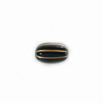 Plastic Engraved Bead - Oval 14x9MM GOLD on JET