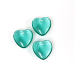 German Pressed Glass Pendant - Smooth Heart 10MM EMERALD