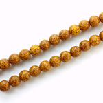 Czech Pressed Glass Bead - Smooth Round 06MM VOLCANIC COATED MUSTARD