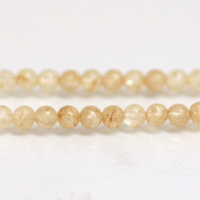 Plastic Bead - Linen Quartz Color Smooth Round 06MM MATTE BEIGE