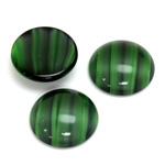 Glass Medium Dome Cabochon - Round 18MM TIGEREYE GREEN